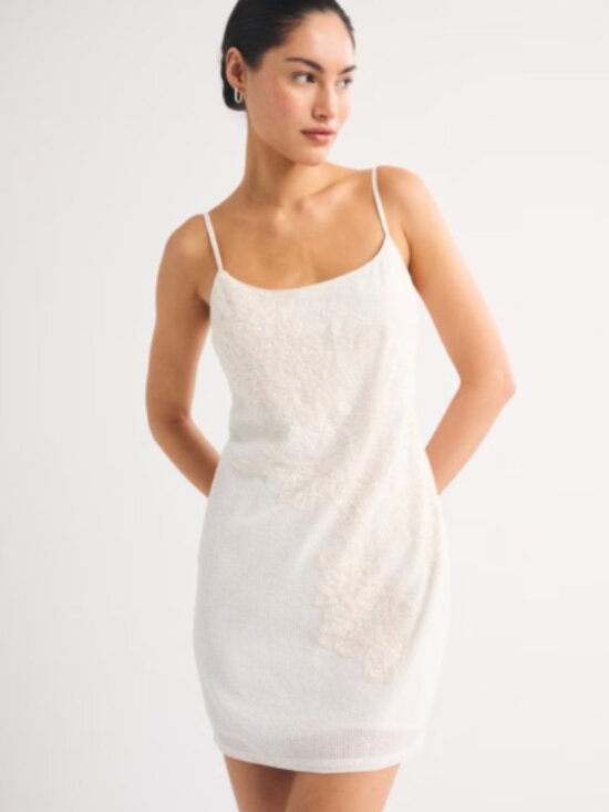 Abercrombie & Fitch Dresses & Skirts - Abercrombie & Fitch NWT White Beaded Mini Dress (Medium/M)